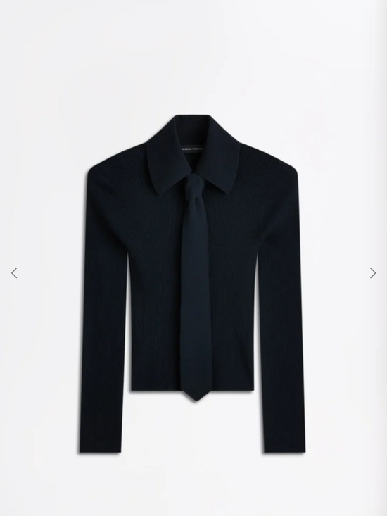 Scanlan Theodore Tops - Scanlan Theodore ~Navy~ Knit Tie Shirt~ NWT